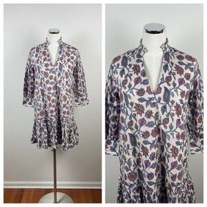 Elizabeth James The Label Tan Pink Blue Floral Paisley Dress New Women Small